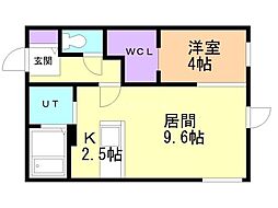札幌市営東西線 西18丁目駅 徒歩11分の賃貸マンション 3階1LDKの間取り