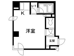 ライオンズシティ南3条 4階ワンルームの間取り