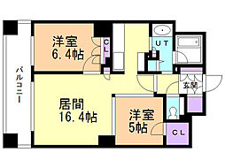 ザ・サッポロレジデンス 16階2LDKの間取り