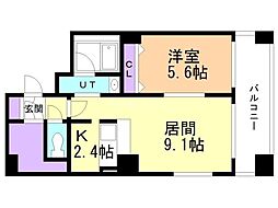 セントポーリアスィート 206 2階1LDKの間取り