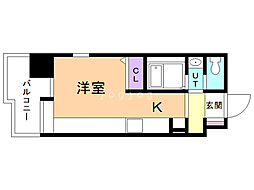 ラヴィータ410 2階1Kの間取り