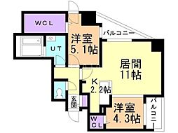 WELLZ N5(ウェルズN5) 2LDKの間取図画像