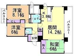 桂和レジデンス円山桜 3LDKの間取図画像