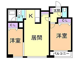 NOVAクリスタル 2LDKの間取図画像