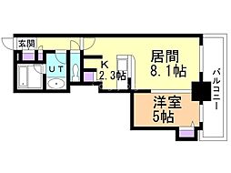PRIMEURBAN札幌リバーフロント 1LDKの間取図画像