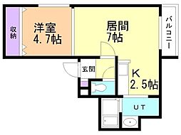 ジュエルスカイ 1LDKの間取図画像