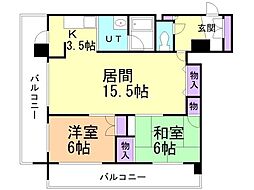 三和・マンション 2LDKの間取図画像