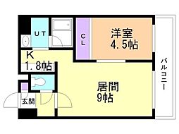 ルーブル4条館 1LDKの間取図画像