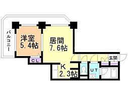 PRIMEURBAN札幌リバーフロント 1LDKの間取図画像