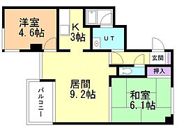 センチュリオン 2LDKの間取図画像
