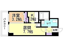 レシディア大通り西 1LDKの間取図画像