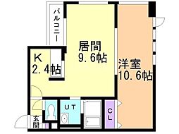 KDXレジデンス南三条 1LDKの間取図画像