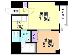 ISグランデ札幌 1LDKの間取図画像