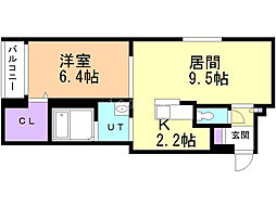 グランスター8 1LDKの間取図画像