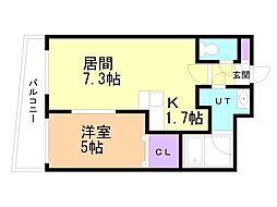 セントポーリア・グランデュール 1LDKの間取図画像