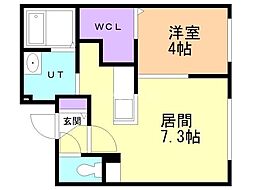 ロイヤルガーデン北6条 1DKの間取図画像