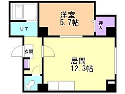 8・4サウンドビル 1LDKの間取図画像