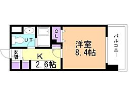 RESIDIAKITA-SANJO 1Kの間取図画像