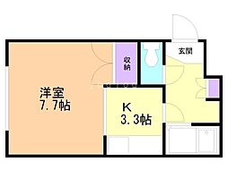 PLAZAIN912 1Kの間取図画像