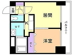 グレースコート円山北 1DKの間取図画像