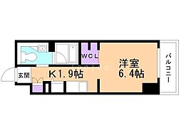 レジディア大通公園 1Kの間取図画像
