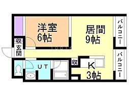 プルミエールメゾン南円山 1LDKの間取図画像