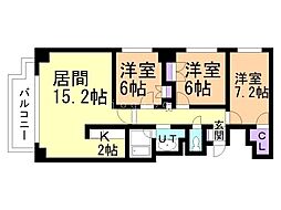 Crestage宮の森 3LDKの間取図画像