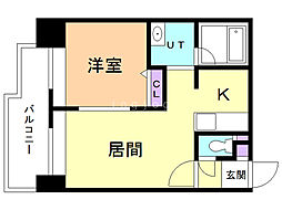 ブロックヒルズ 1LDKの間取図画像
