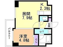 S-FORT札幌北5条 1LDKの間取図画像