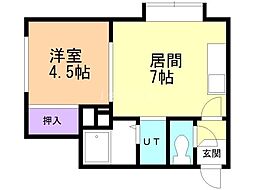 セントラルハイム 1DKの間取図画像