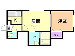 ロックサイドMS 1LDKの間取図画像
