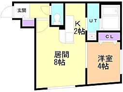 RITZGRANDE中島公園 1LDKの間取図画像