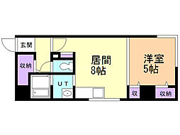 CASATRESNEO 1LDKの間取図画像