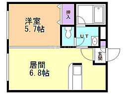 植物園ハイム 1LDKの間取図画像