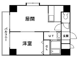 ヴィレッジロード 1LDKの間取図画像