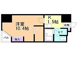 D'sVARIE札幌レジデンス 1Kの間取図画像