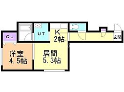 フォーシーズン大通3 1DKの間取図画像