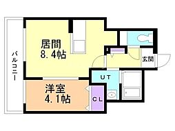 リヒトラーレ菊水 1LDKの間取図画像