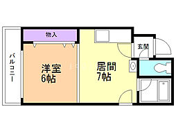 ローレルシャトー 1DKの間取図画像