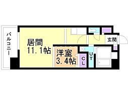イリオス中島公園 1LDKの間取図画像