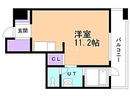 ラフィネタワー札幌南3条 1Kの間取図画像