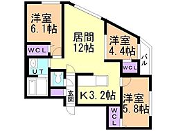 ビッグレジデンス旭ヶ丘 3LDKの間取図画像