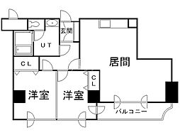 ビッグパレス西線イーストタワー 2LDKの間取図画像
