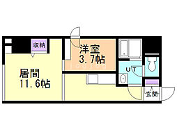CASATRESNEO 1LDKの間取図画像