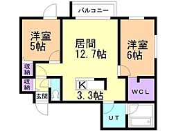 BARNEYSFORTUNATO 2LDKの間取図画像