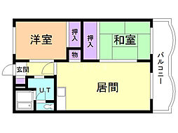 プレジール菊水 2LDKの間取図画像