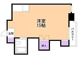 ノールシャンブル ワンルームの間取図画像