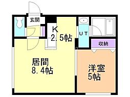 N.Afrontier 1LDKの間取図画像