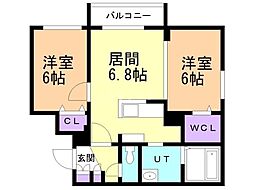 Mesig Green ミーシググリーン 2DKの間取図画像