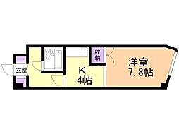 ハイツ・しらかば 1Kの間取図画像